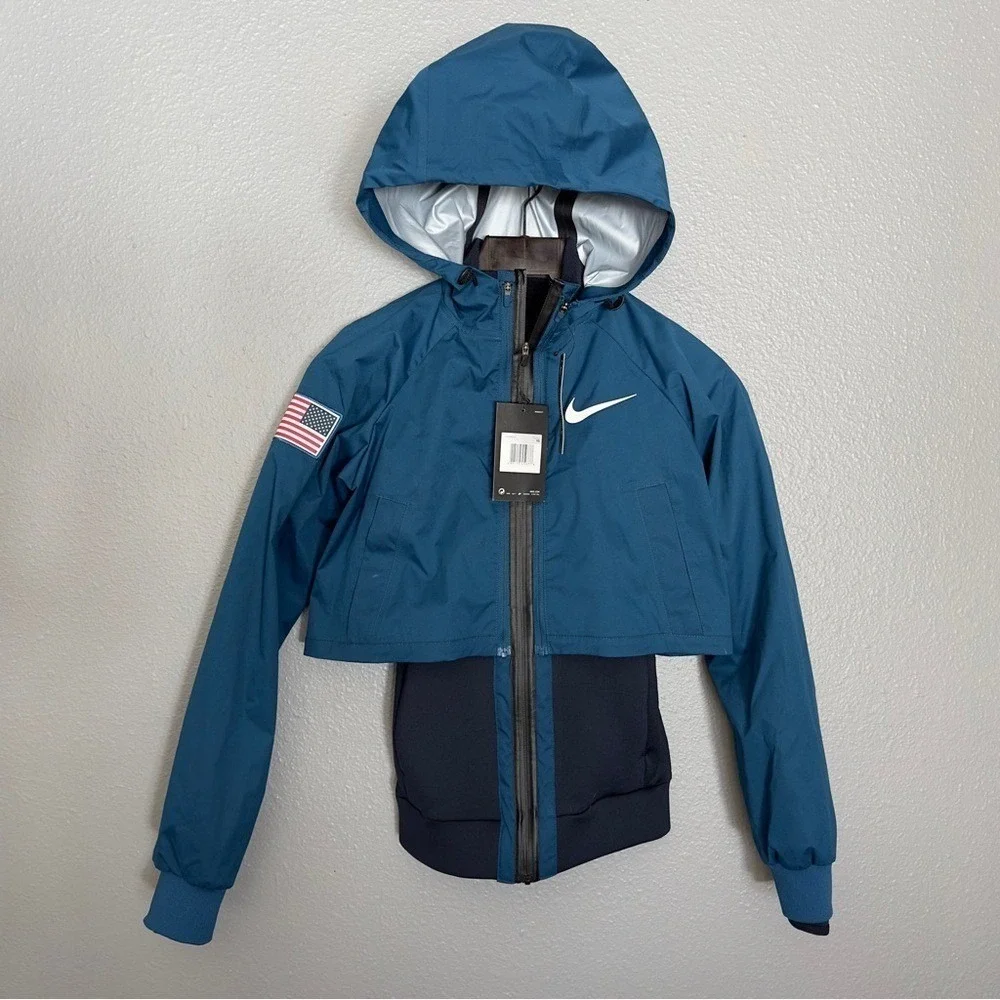 New USA Winter OLYMPIC Team Nike Women's XS Training Cropped Jacket OLYMPICS nwt